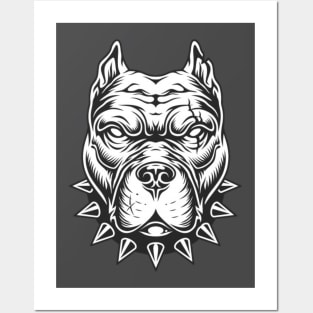 Angry pitbull Posters and Art